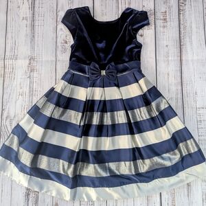 Jona Michelle Navy Dress with Bow Accent